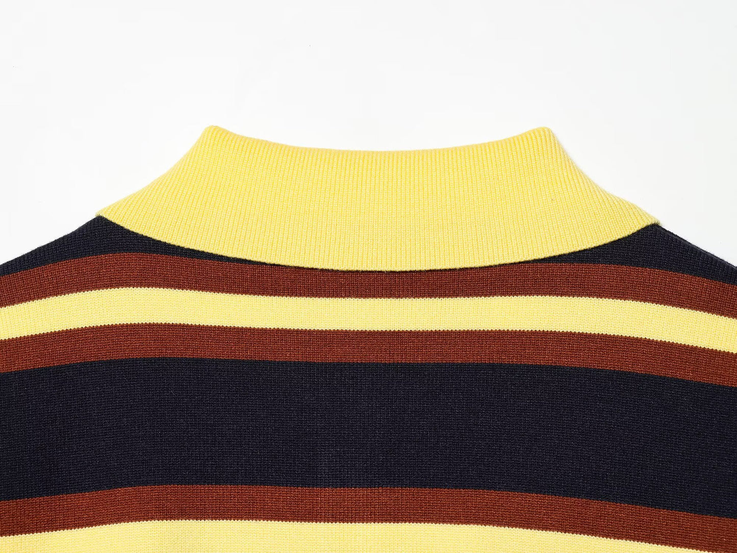 Women's new Lapel striped knitted sweater