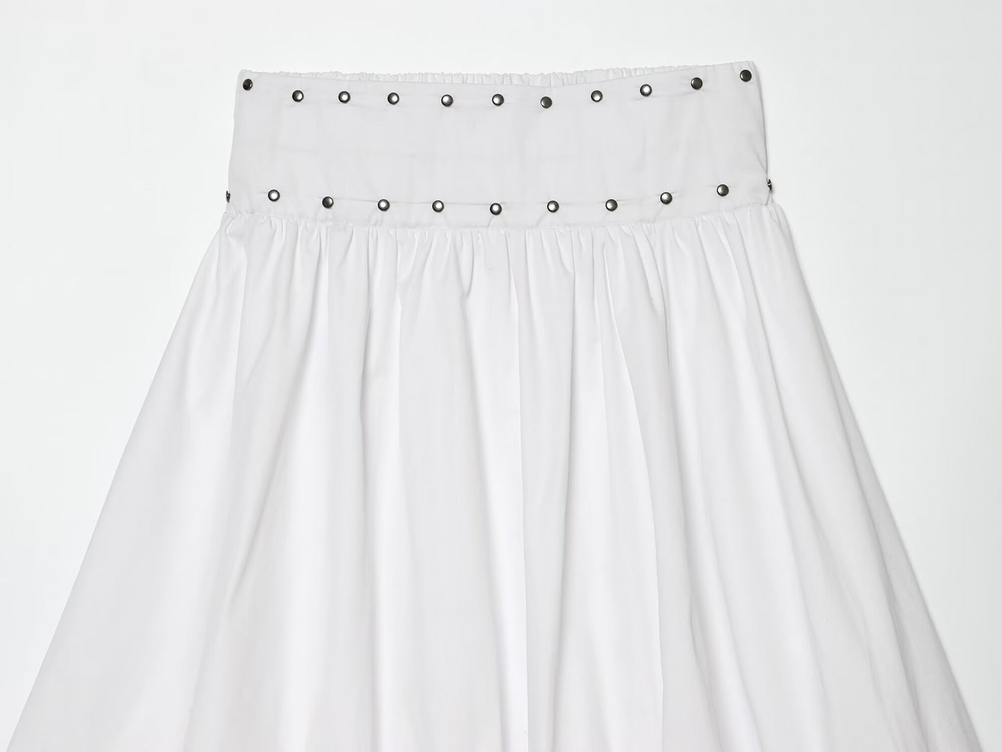 Women's rivet decorated balloon version MIDI skirt