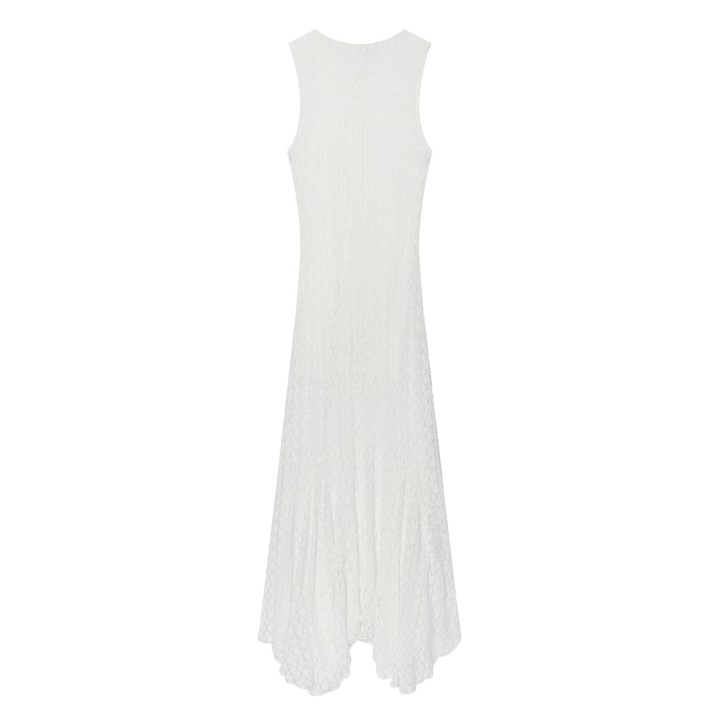 Women's lace decoration sleeveless MIDI dress