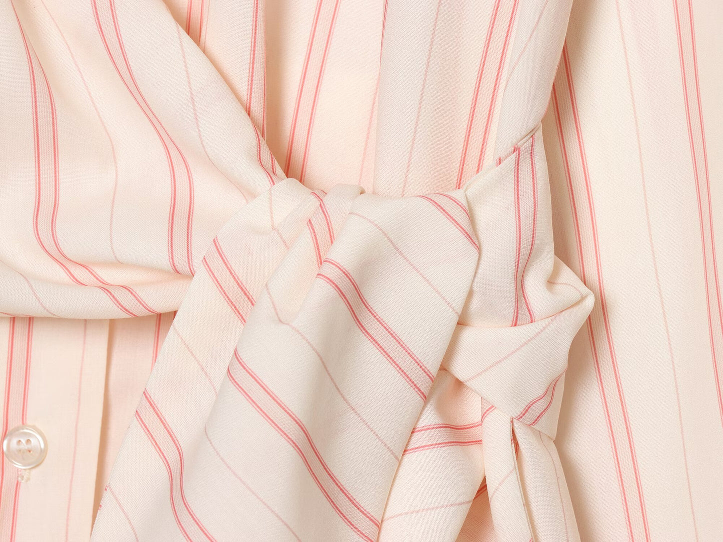 Women's lace up design loose striped shirt