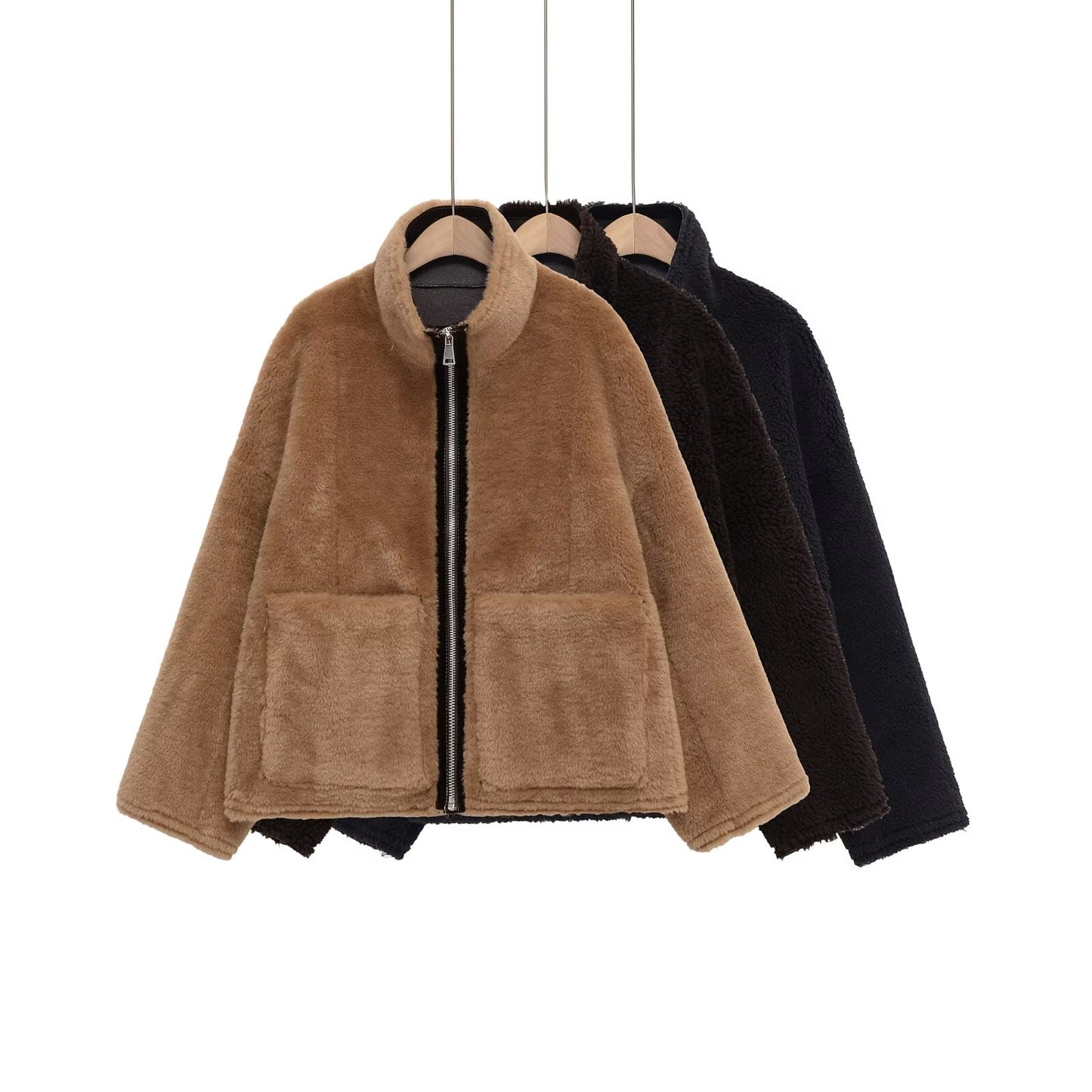 Women's thick warm double-sided lamb wool Coat