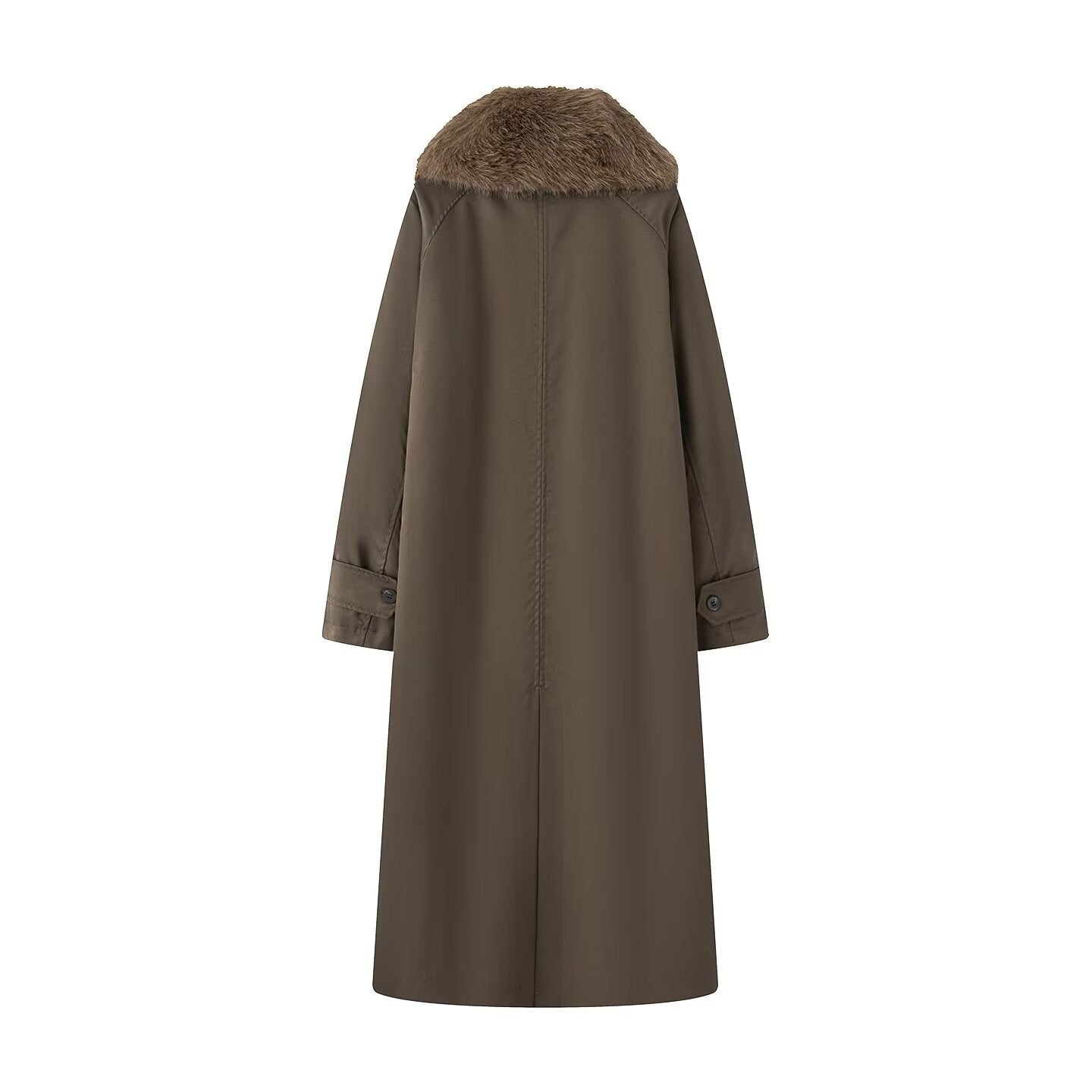 Women's double-sided wear long style faux fur effect windbreaker Coat