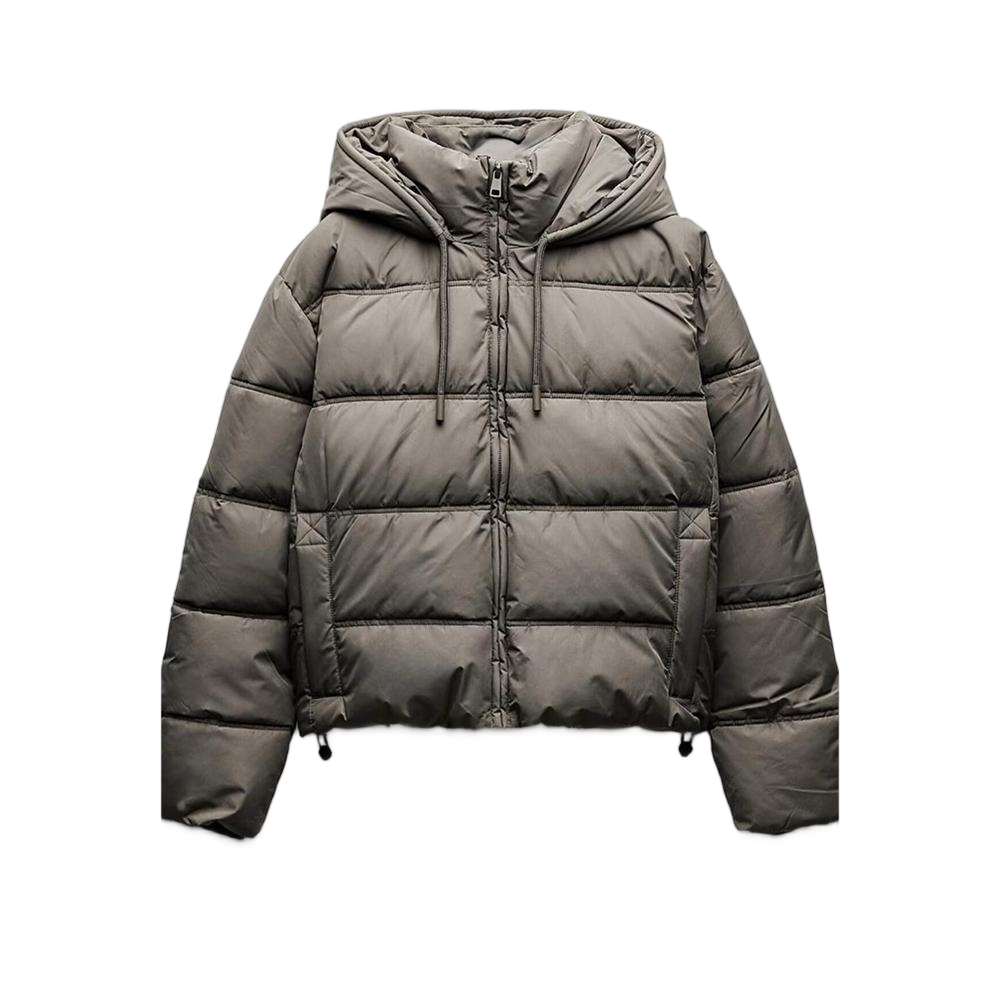 Women's short thick warm hooded cotton jacket Coat