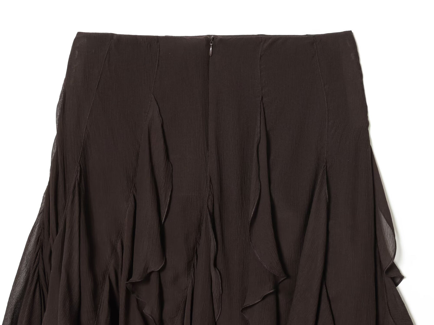 Women's asymmetrical ruffle edge draped mini skirt