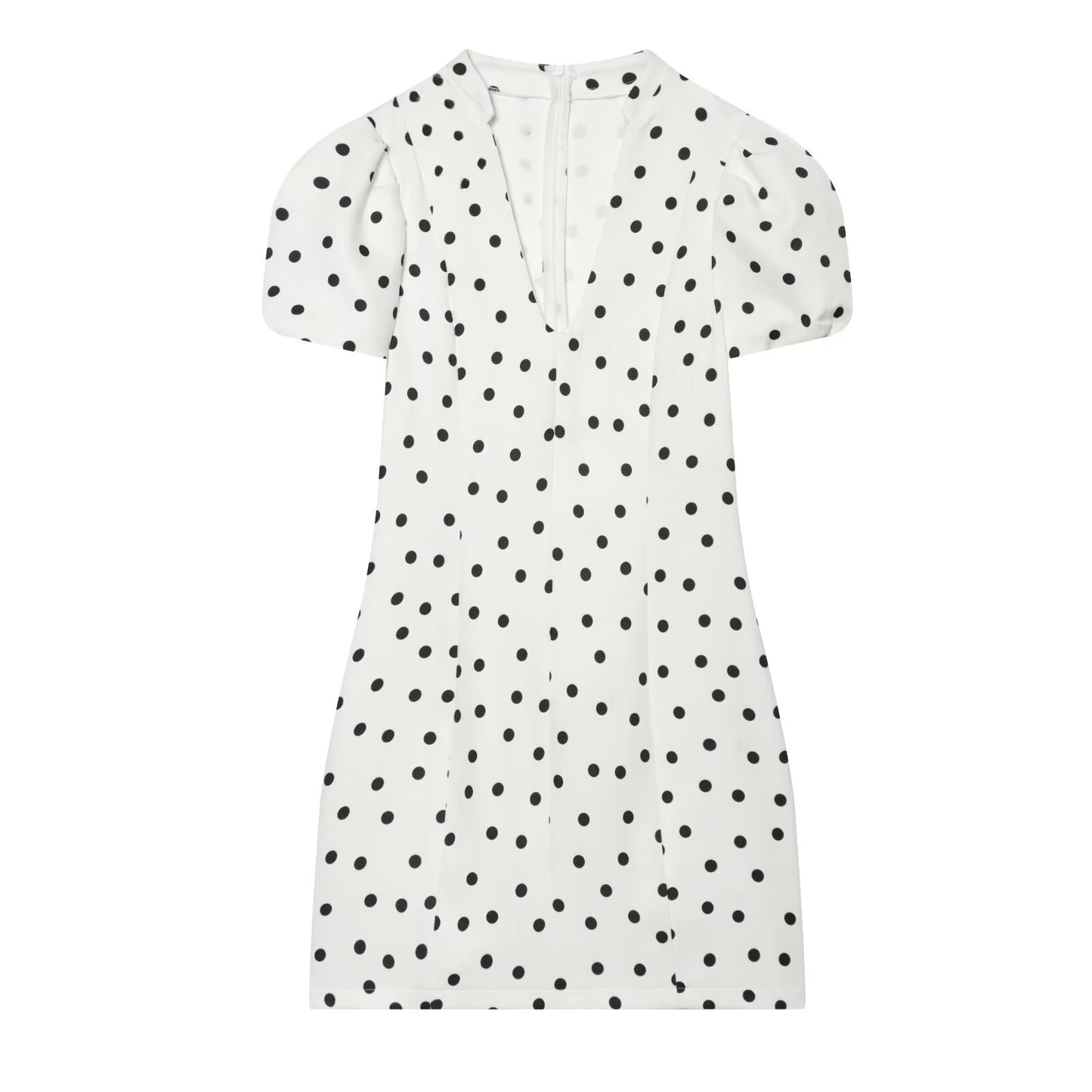 Women's bubble sleeve polka dot mini dress