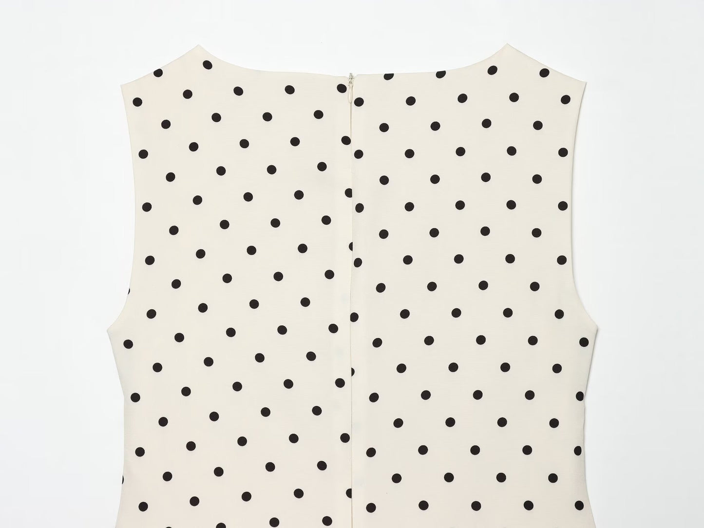 Women's ruffled hem polka dot sleeveless top