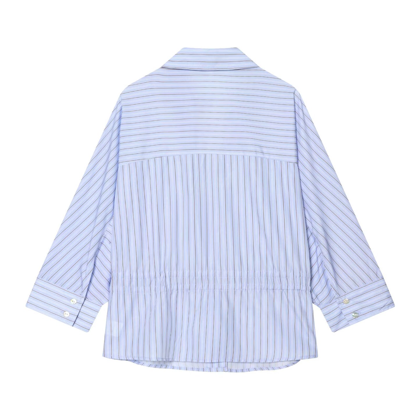 Women's bow decoration casual striped shirt