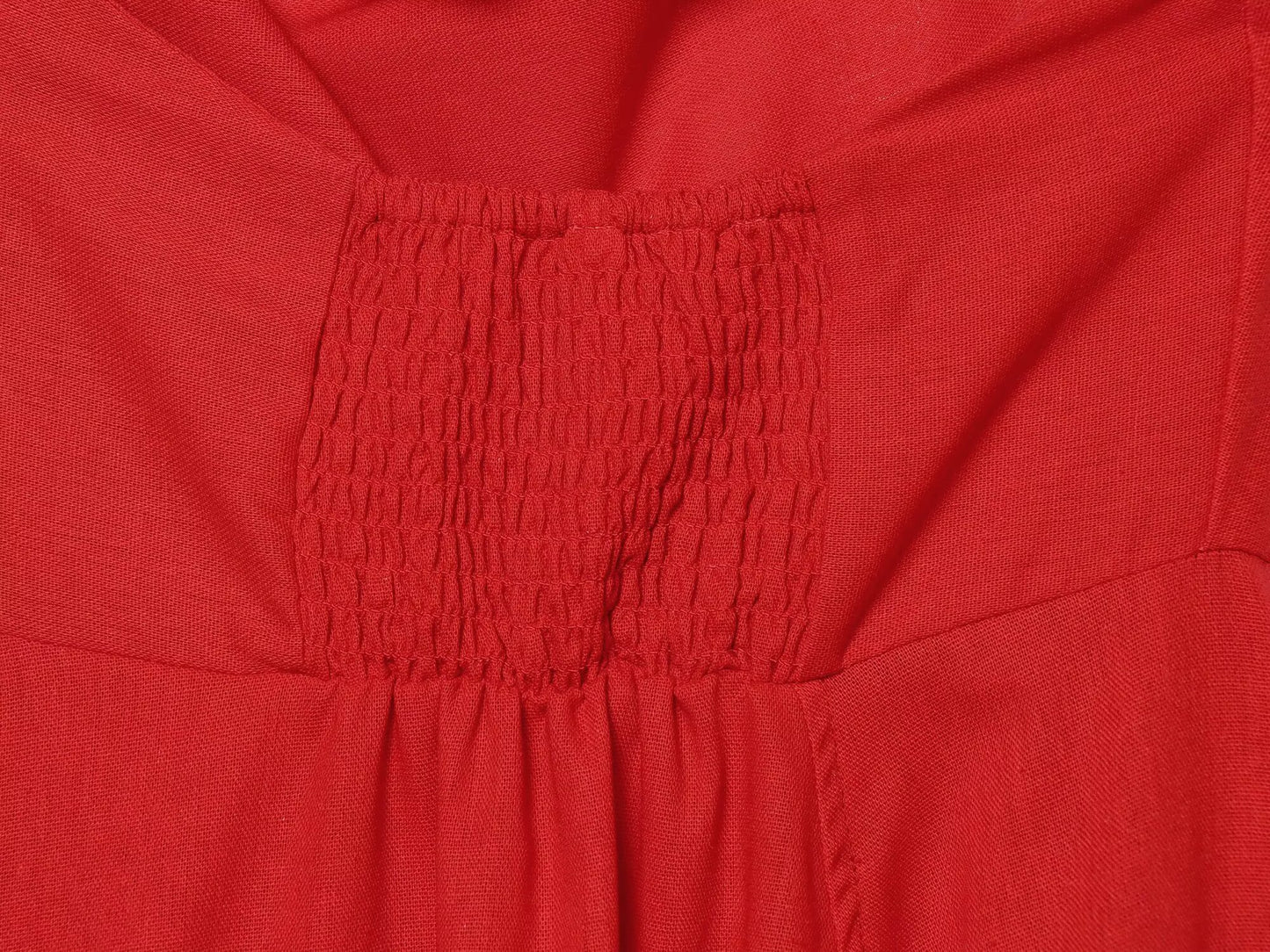 Women's linen blend hanging collar MIDI dress