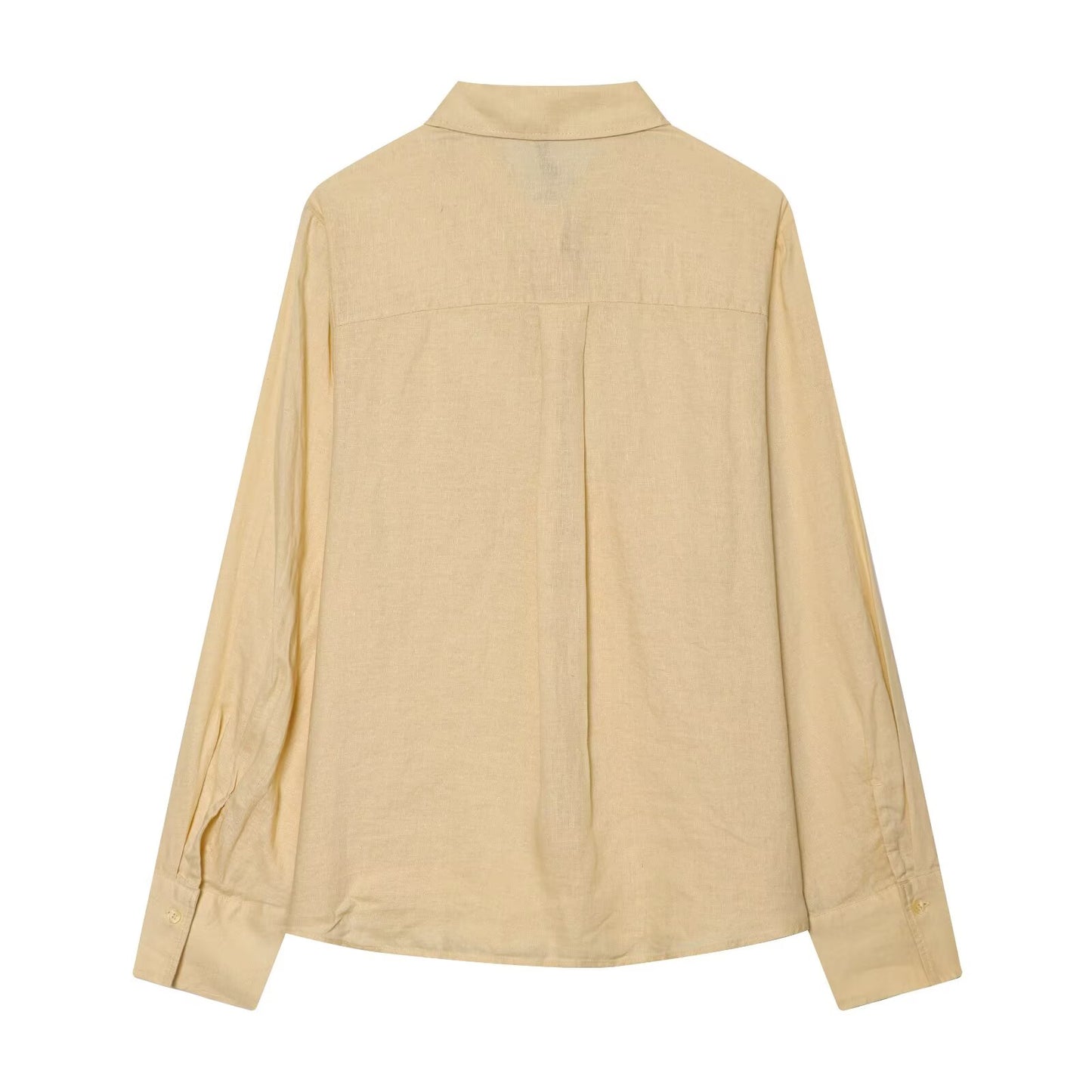 Women's linen blended linen long sleeved shirt