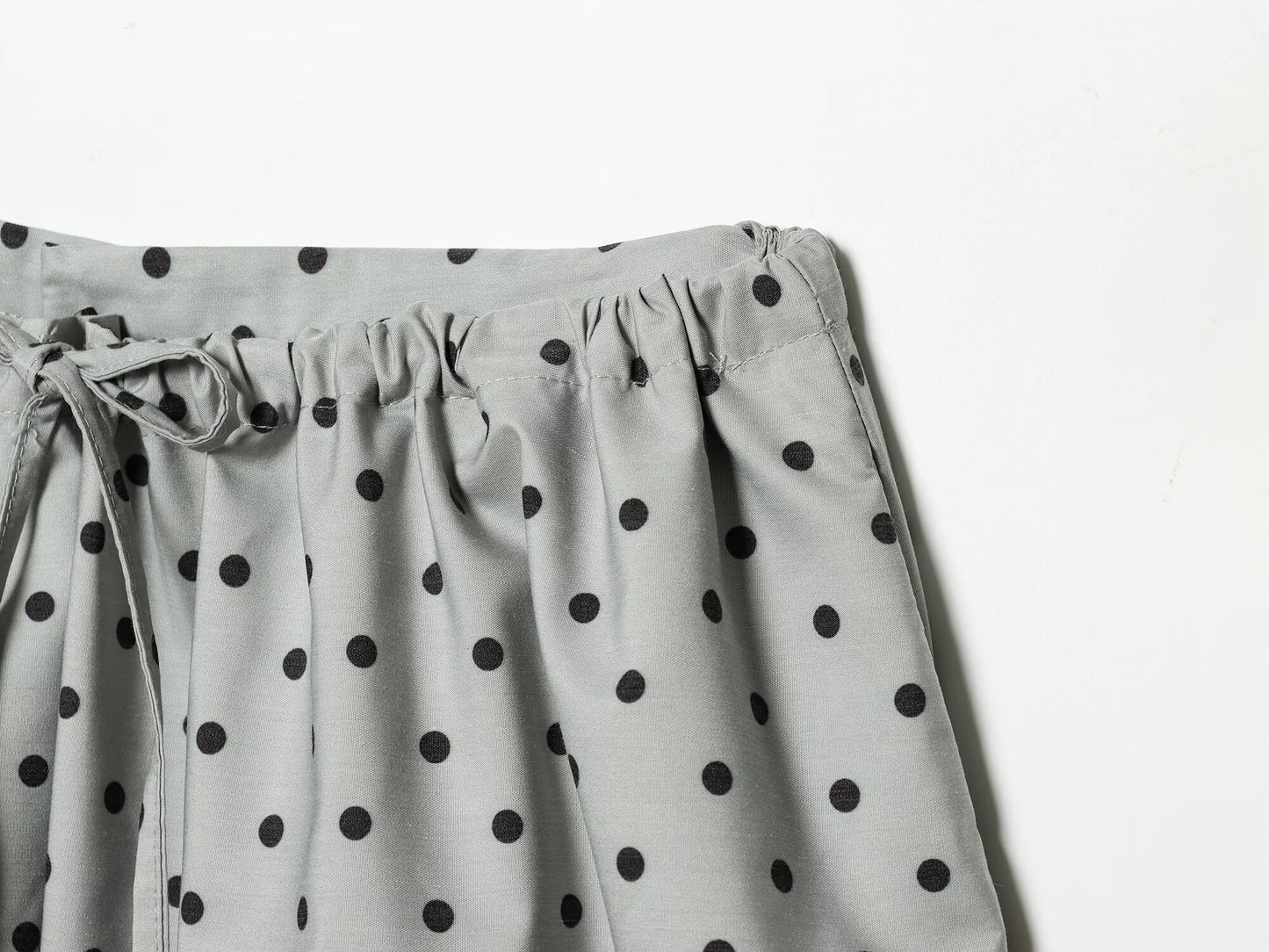 Women's bow decoration casual polka dot MIDI skirt