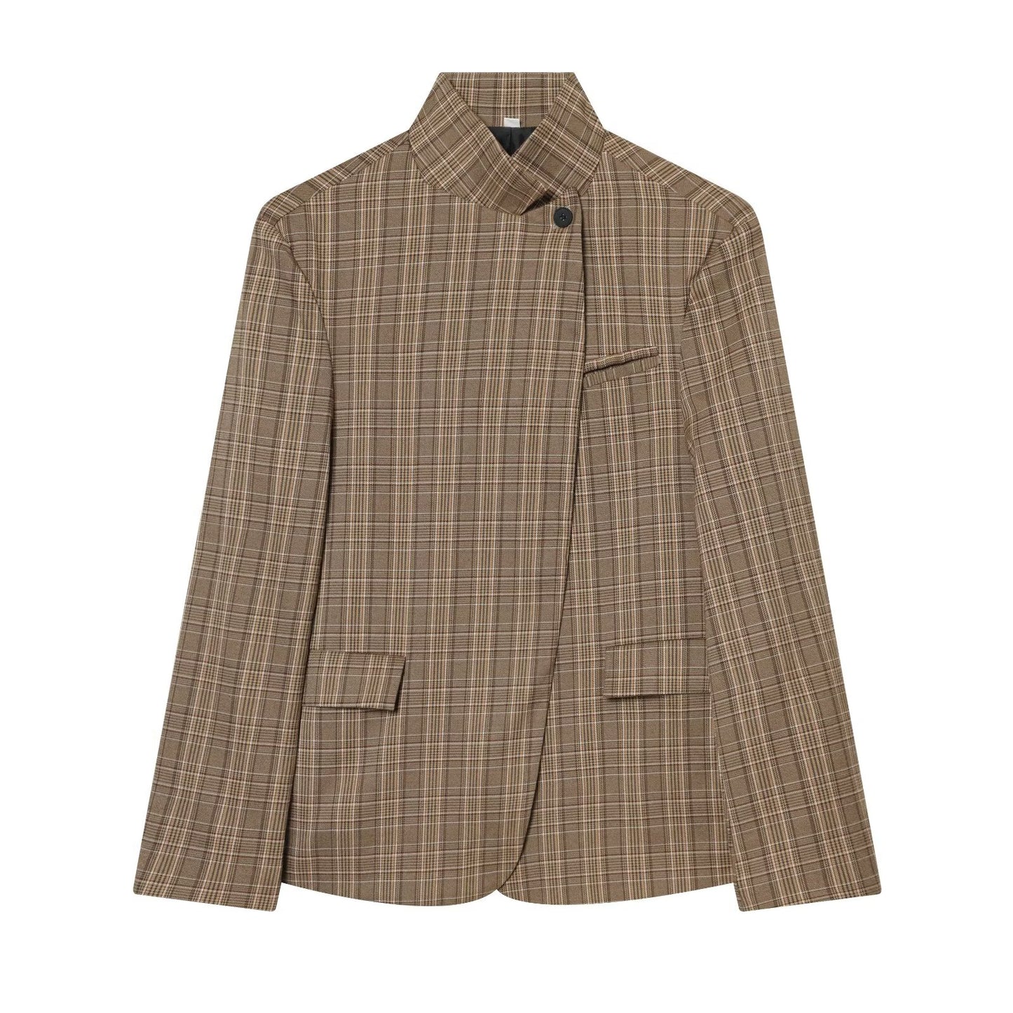 Women's new casual stand collar Button-up Blazer Coat