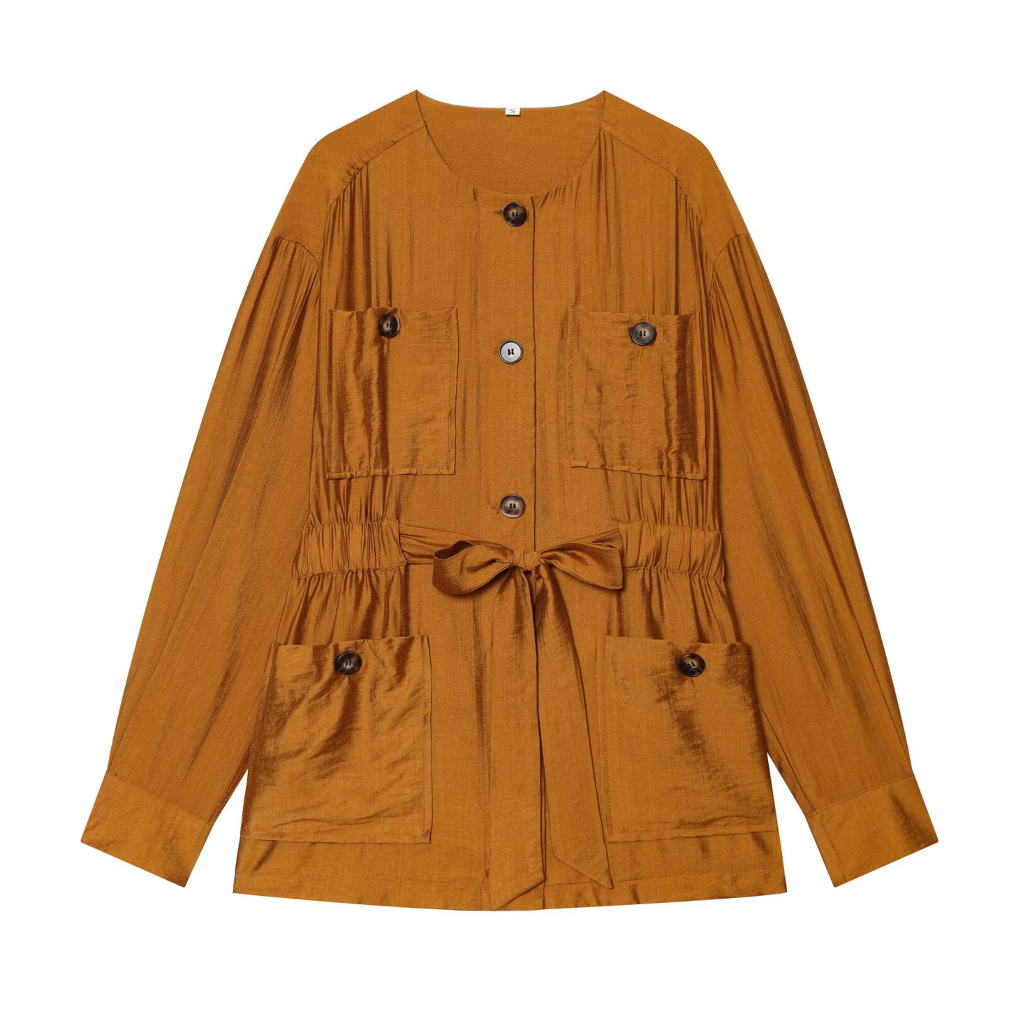 suit Women's 2 pieces with belt loose linen blend Coat+Pants