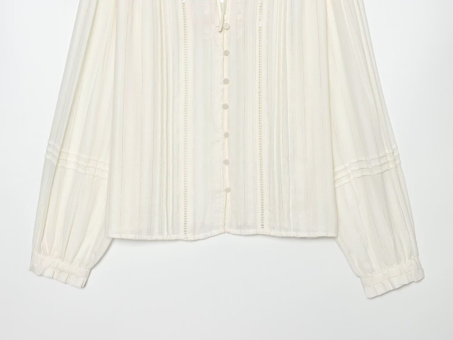 Women's vertical lace casual lace up shirt