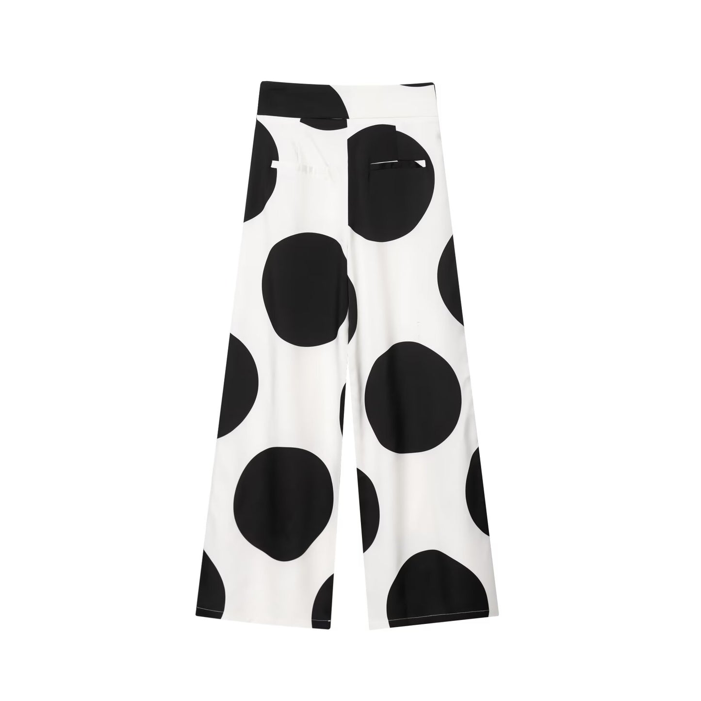 suit Women's 2 pieces O Neck short sleeved polka dot top+Pants