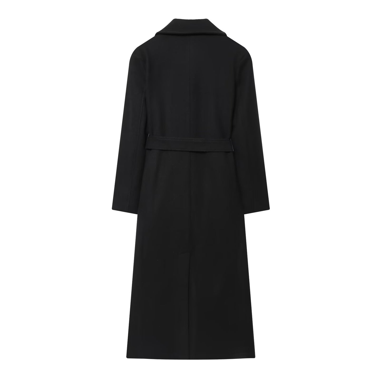 Women's With Belt Long Style Wool Blended Coat