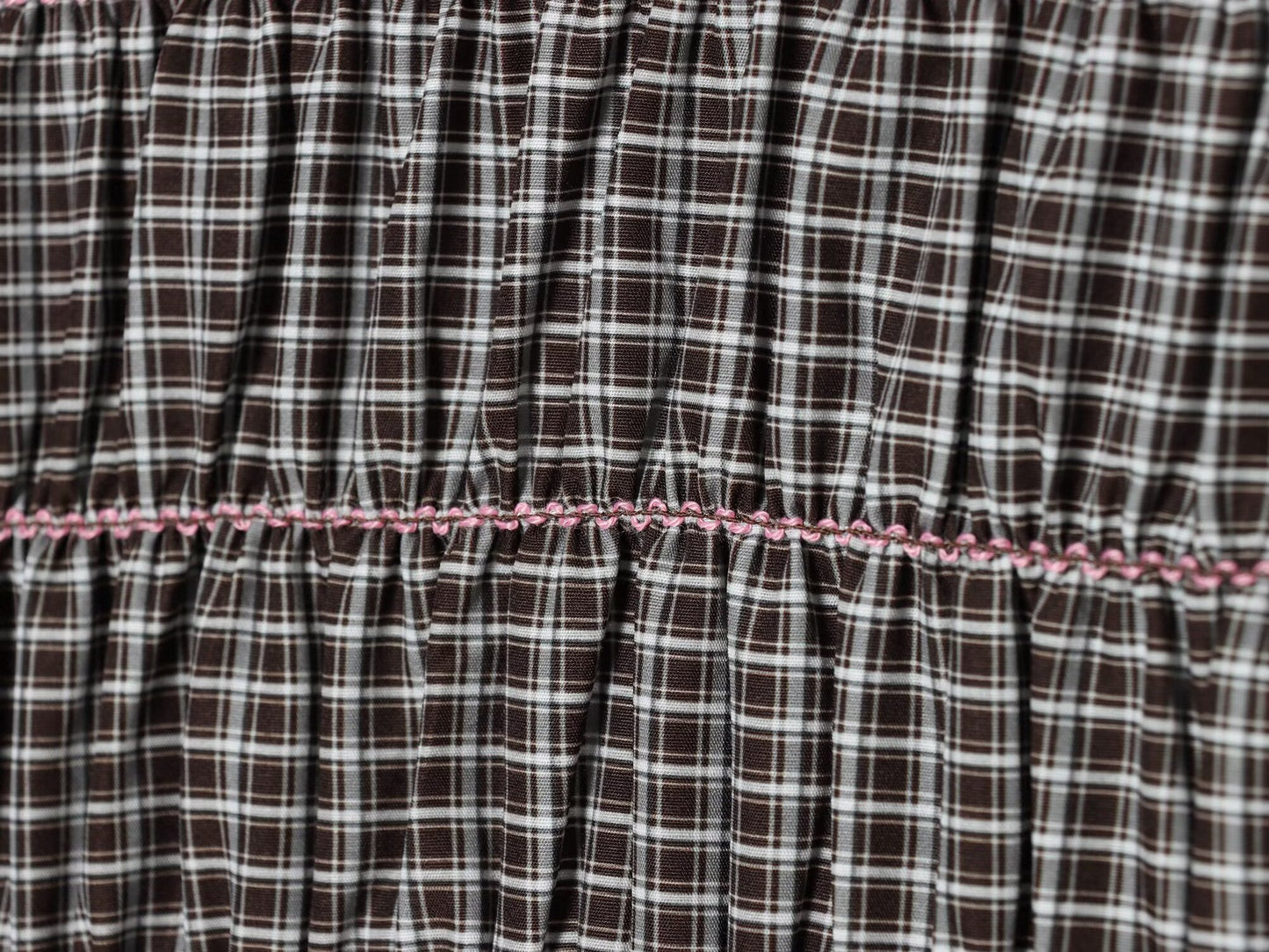 Women's short pleated plaid shirt