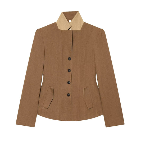 Women's slim linen blend Blazer Coat