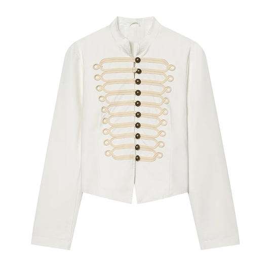 Women's rope knot decoration slim stand collar Coat