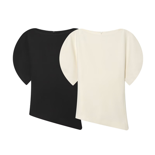 Women's Bubble Sleeve Asymmetric Top
