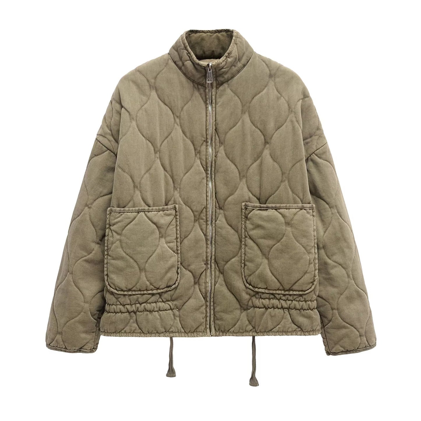 Women's winter loose warm standing collar cotton Coat