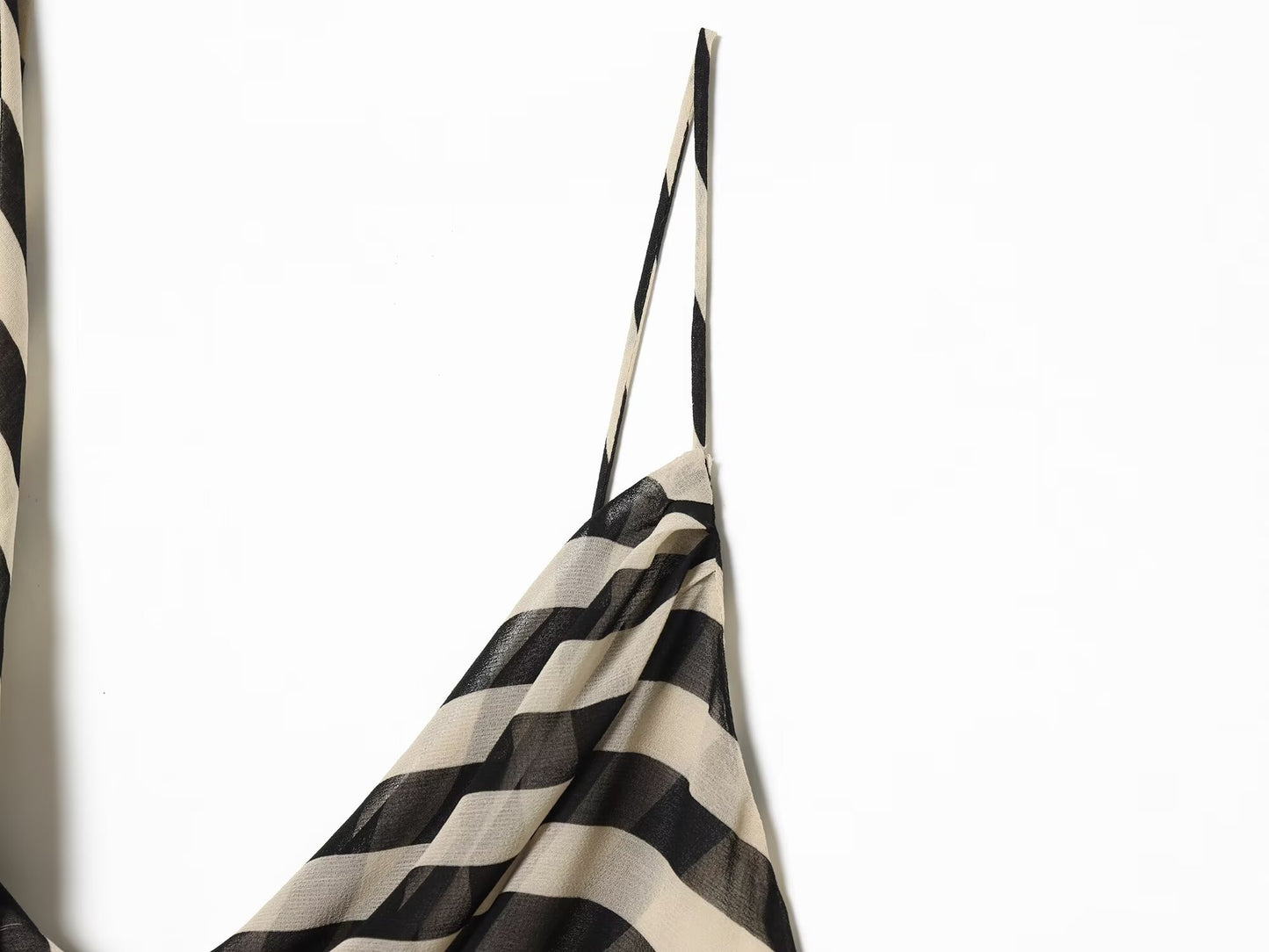 Women's ribbon decoration striped Swing collar dress