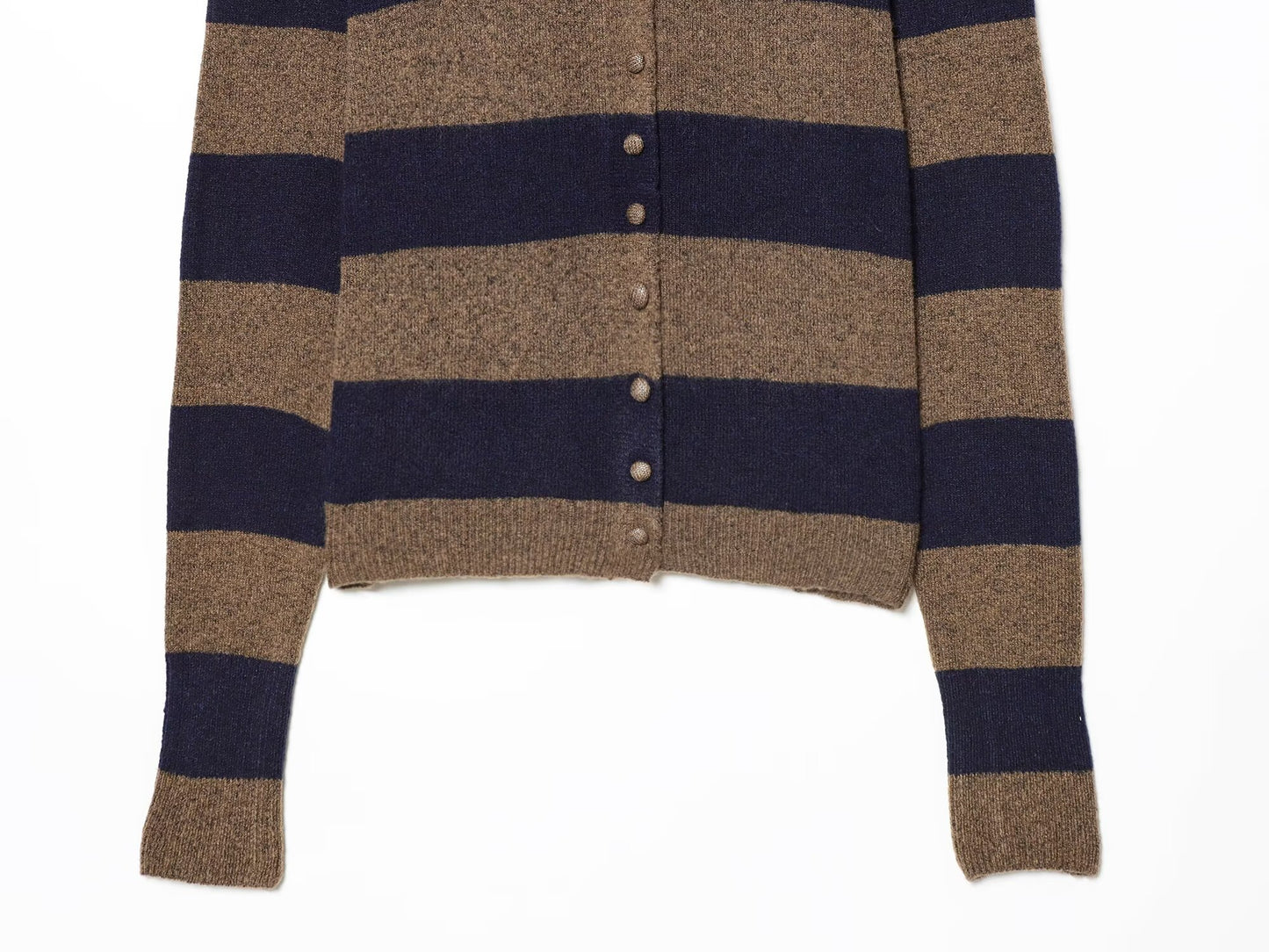 Women's comfortable Lapel striped knitted Coat