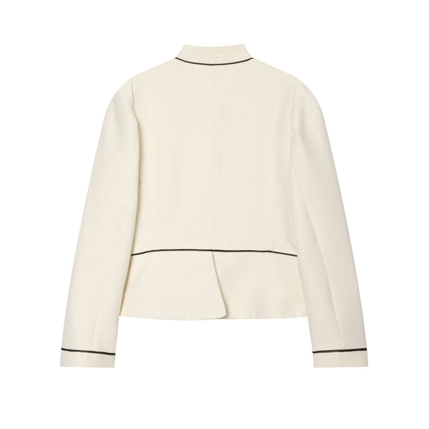 Women's contrasting color trimmed slim Blazer Coat