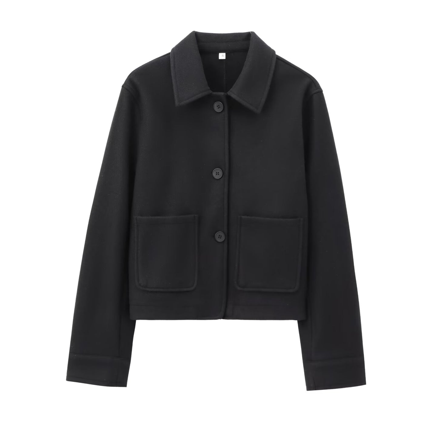 Women's new fashion pocket decoration long sleeved soft texture jacket