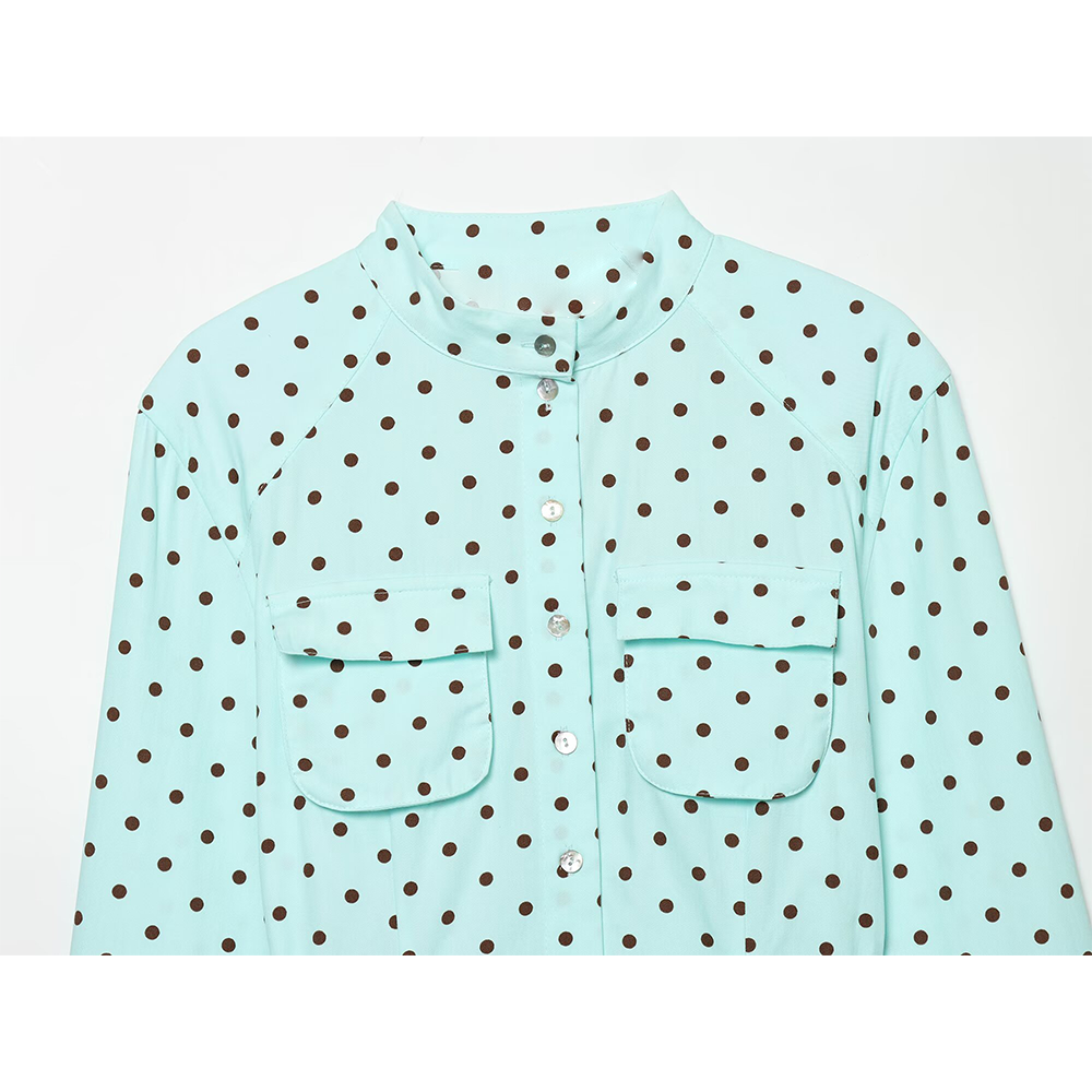 suit Women's 2 pieces polka dot shirt style Coat+Pants