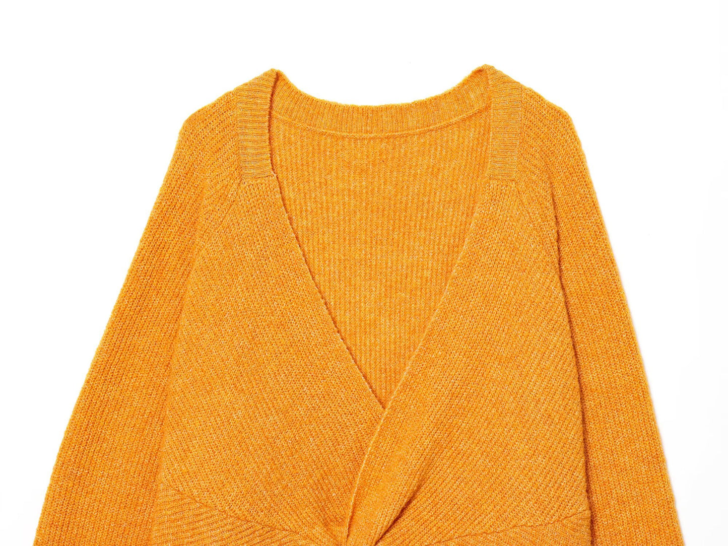 Women's back knot decoration short knitted sweater