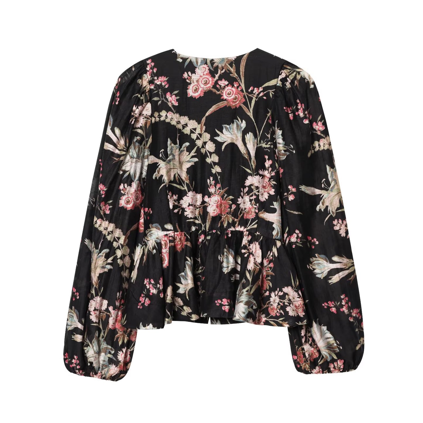 Women's skirt style hem printed top