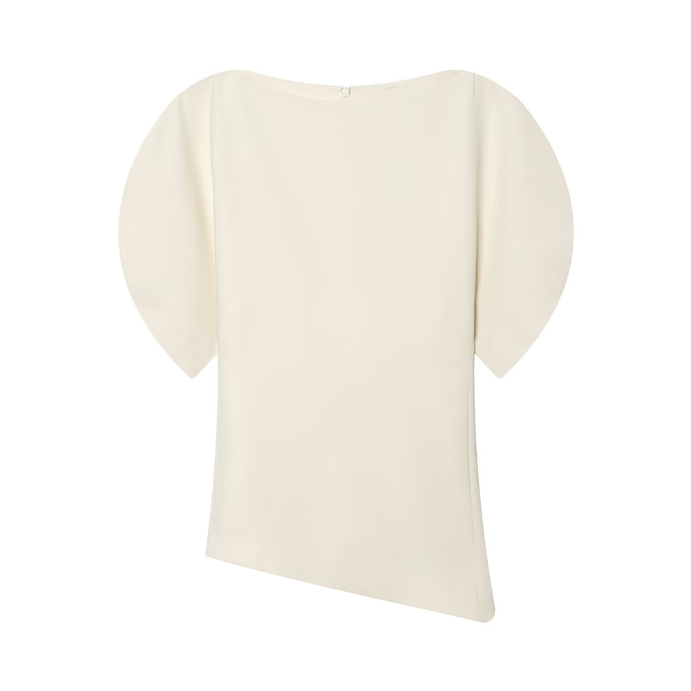 Women's Bubble Sleeve Asymmetric Top