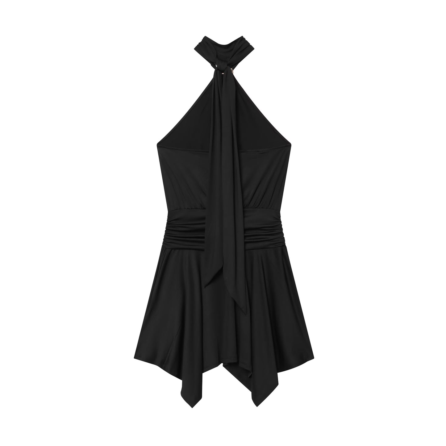Women's backless printed halter neck dress
