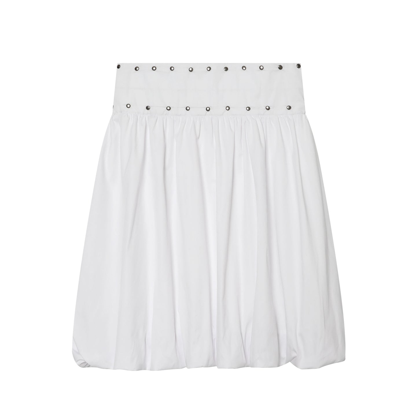 Women's rivet decorated balloon version MIDI skirt
