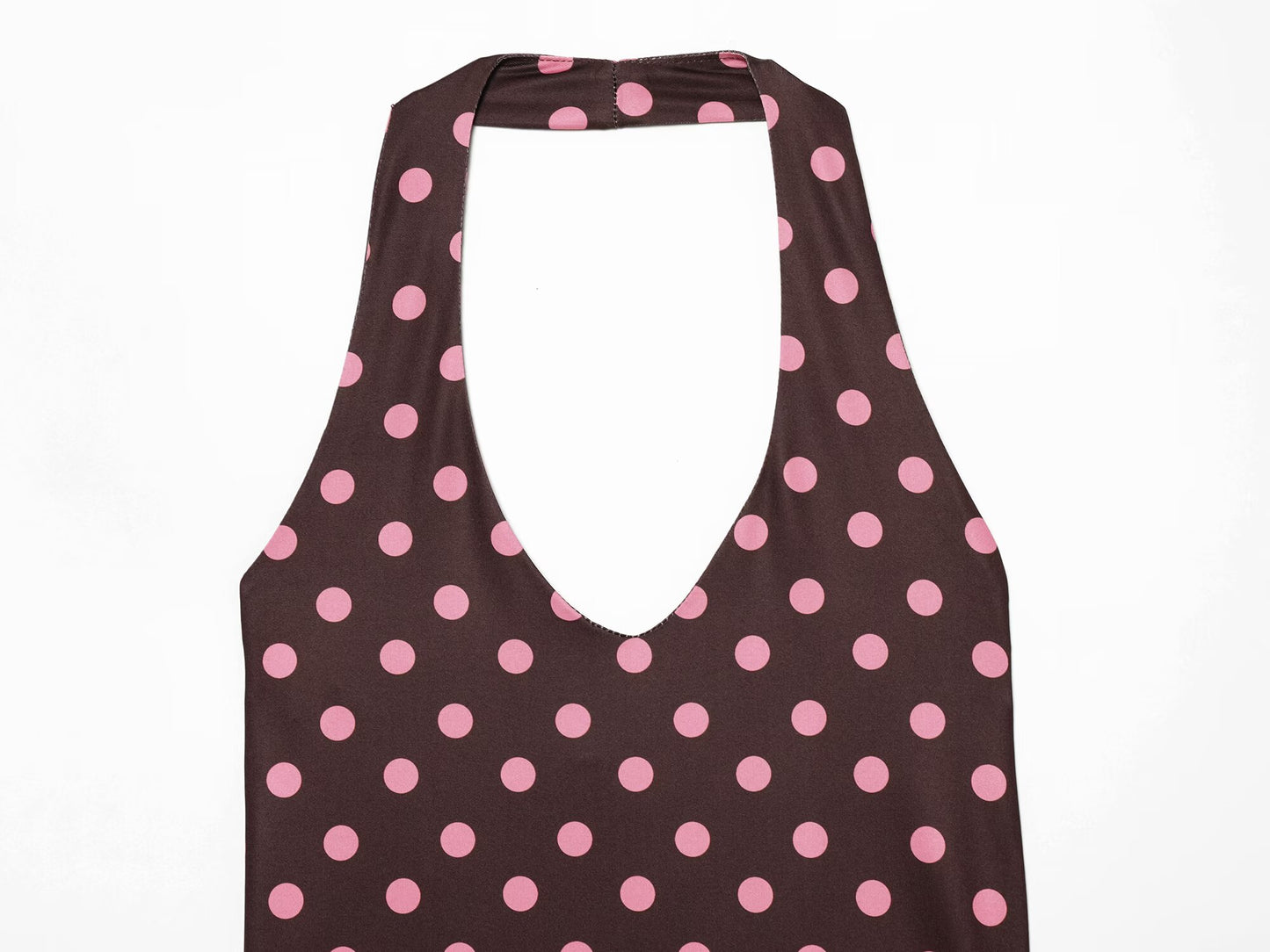 2026 suit Women's 2 pieces polka dot MIDI skirt+Hanging neck top