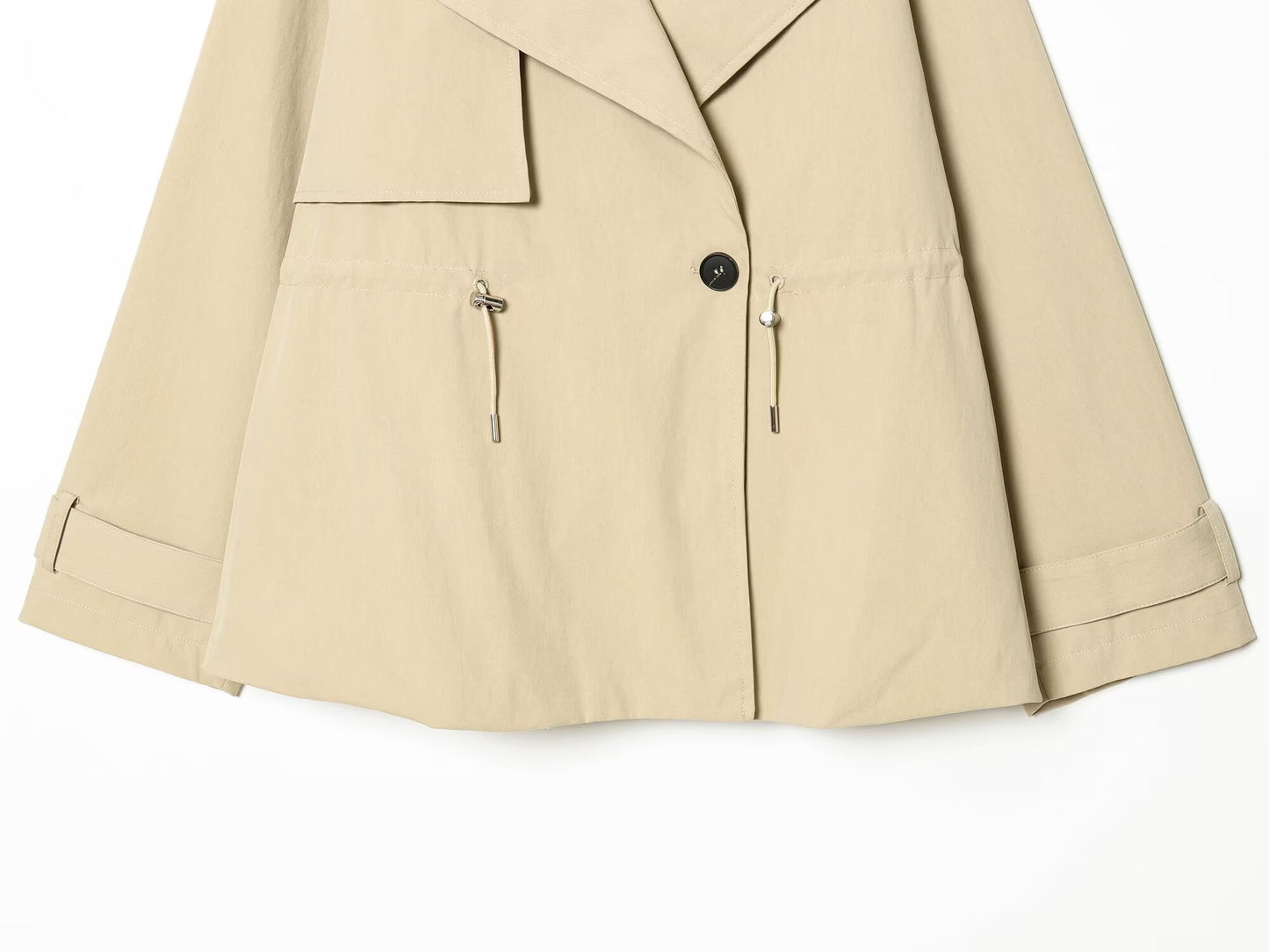 Women's adjustable waist short windbreaker Coat