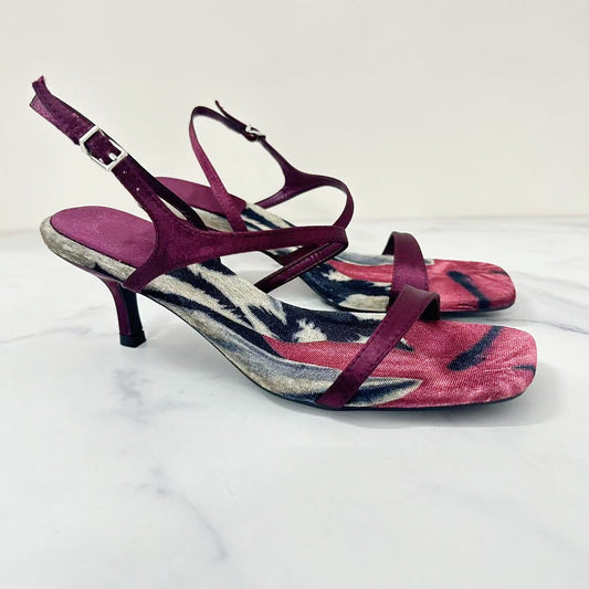 2026 women's new velvet patterned stiletto sandals with square head