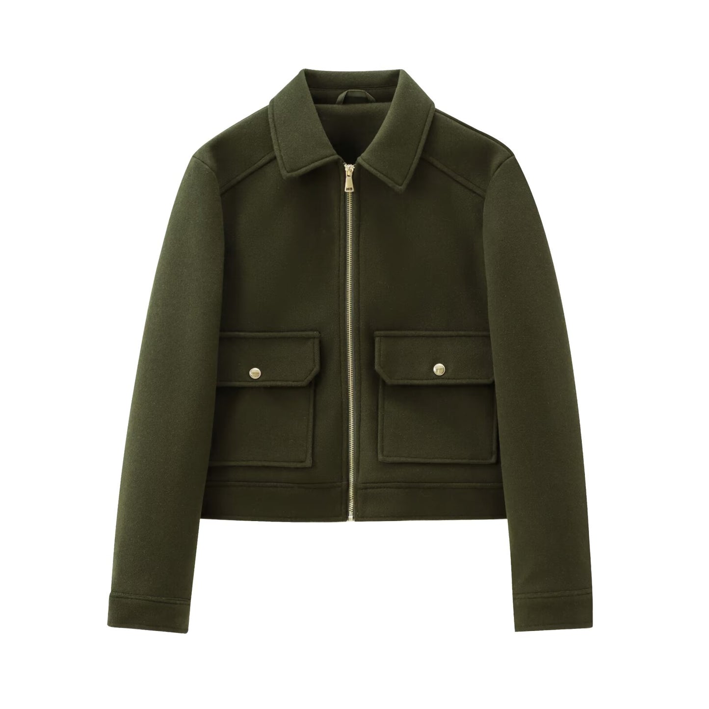 Women's soft textured lapel woolen jacket Coat