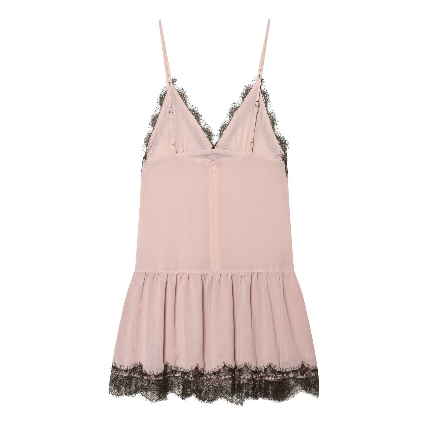Women's sexy lace patchwork suspender dress