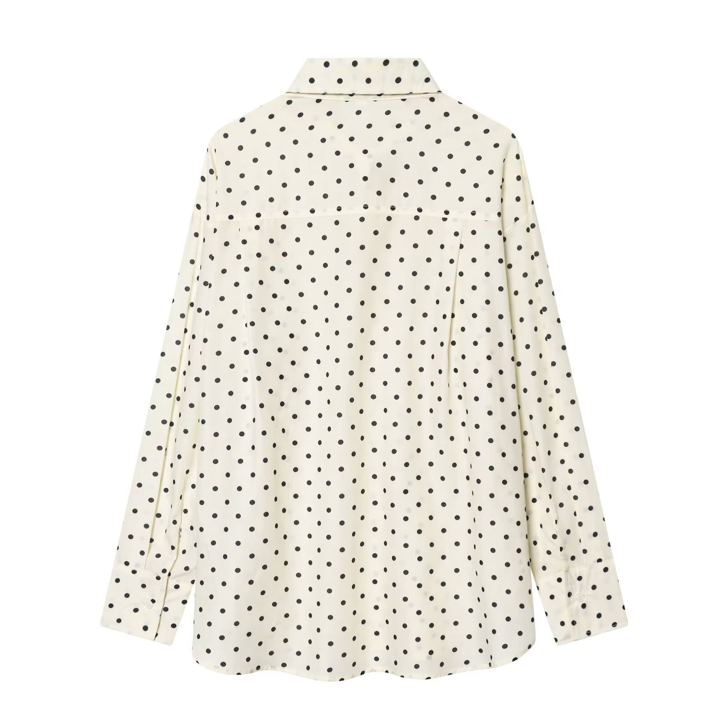 Women's retro polka dot casual Lapel shirt