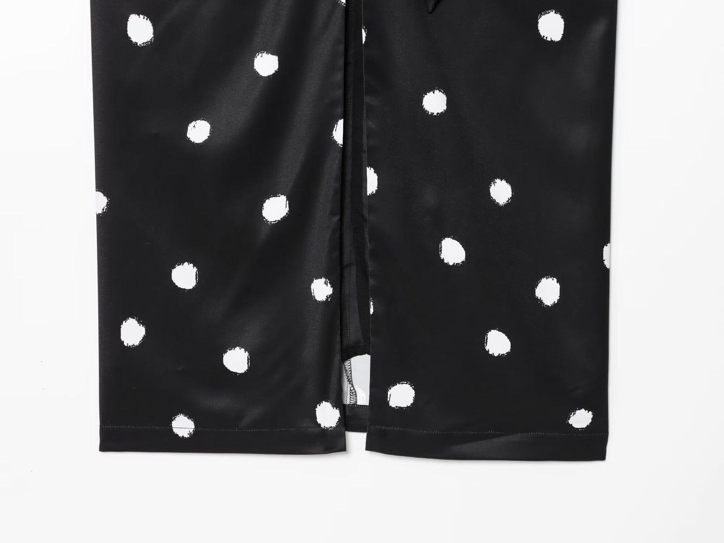 Women's knot decoration polka dot MIDI skirt