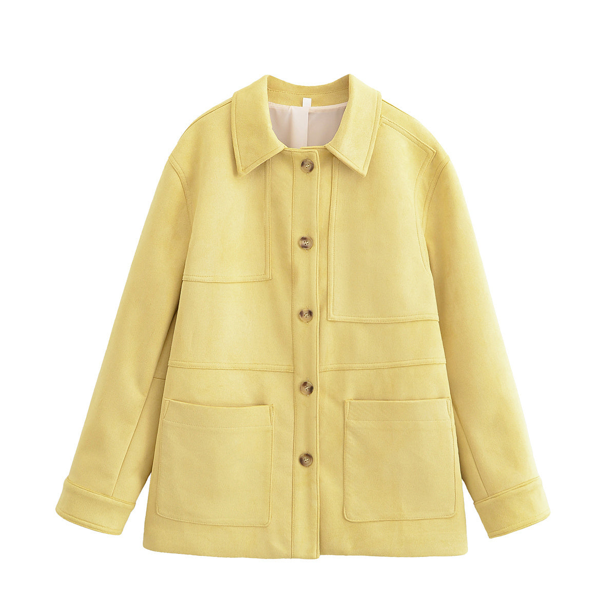 Women's new fashion loose single breasted long sleeved suede jacket