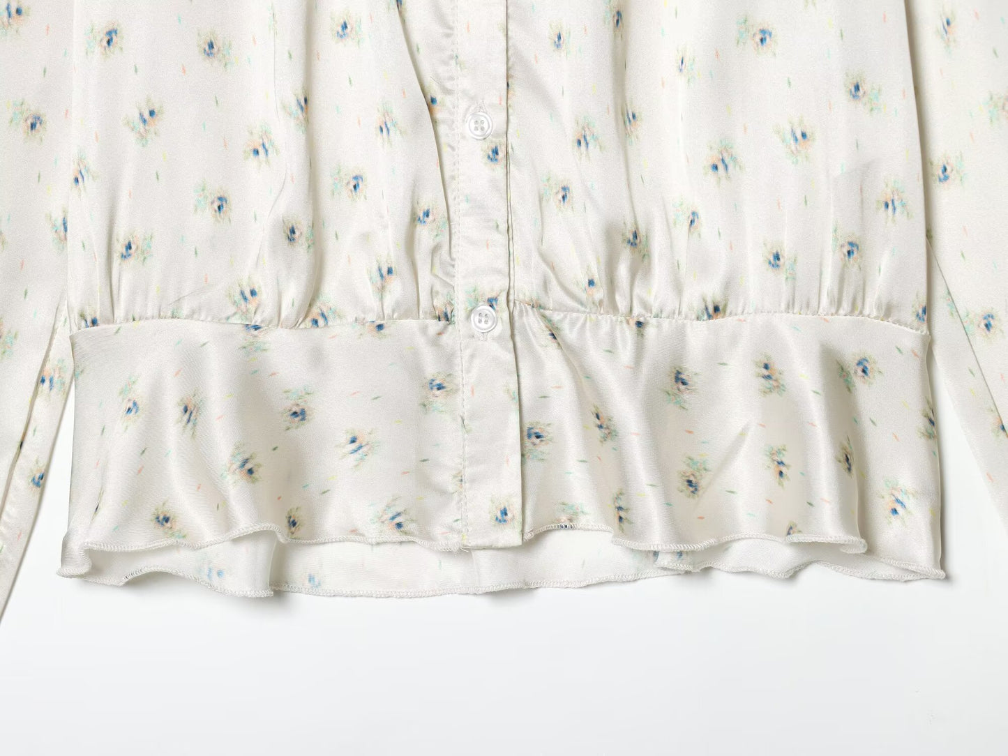 Women's bow decoration printed shirt