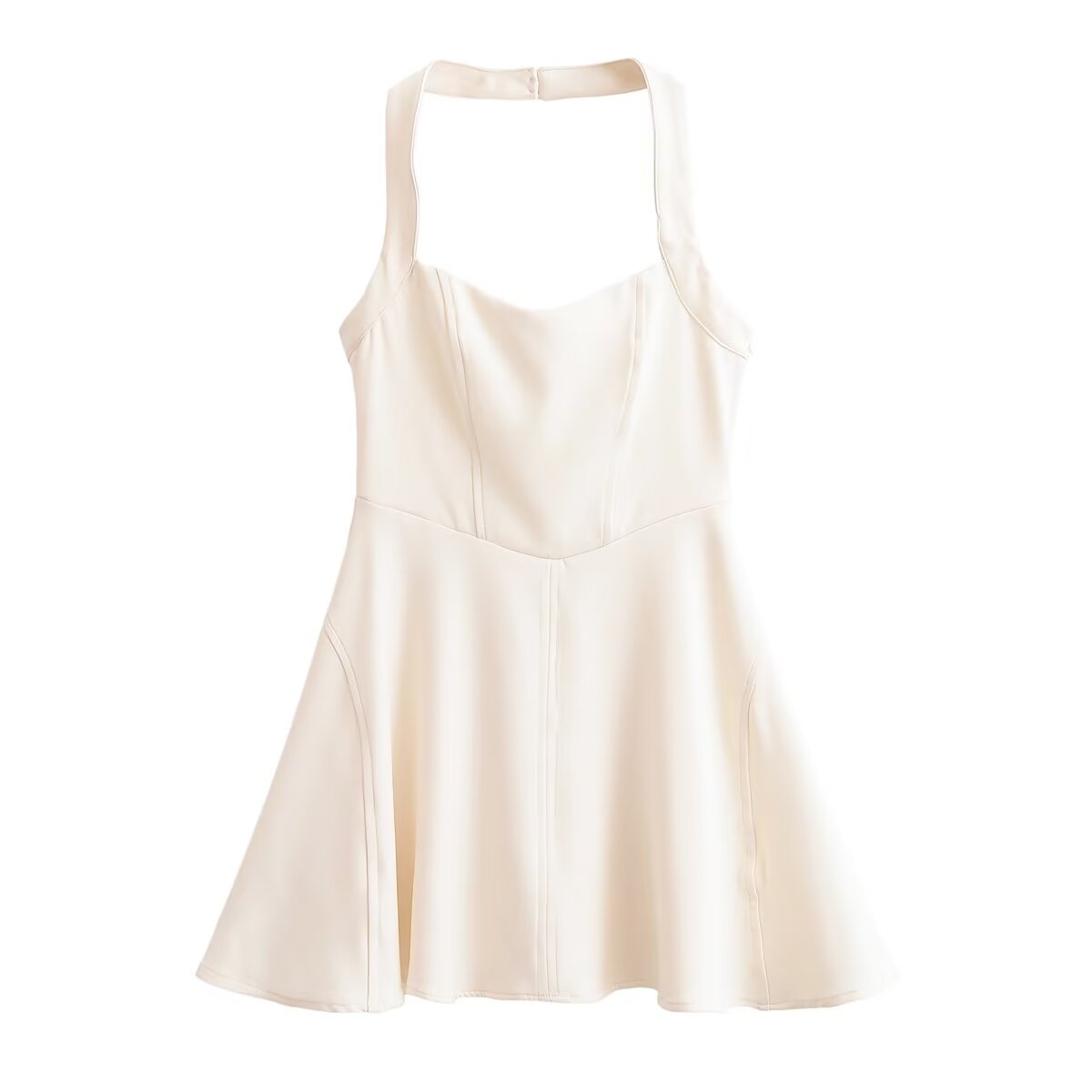 Women's hanging neck wide hem dress