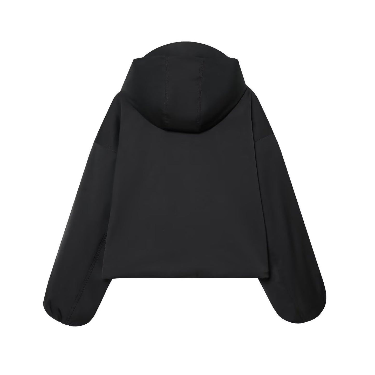 Women's new fashion black hooded waterproof windproof jacket Coat