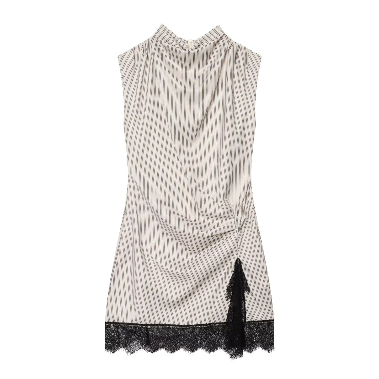 Women's striped lace mini dress