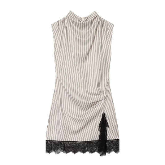 Women's striped lace mini dress