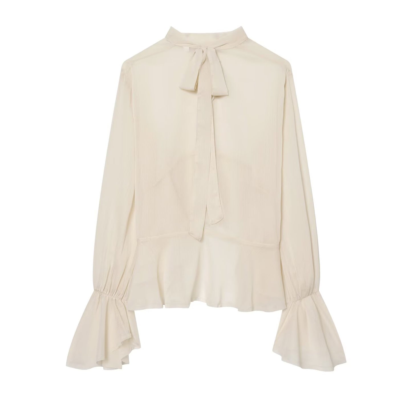 Women's layered decorative semi transparent top