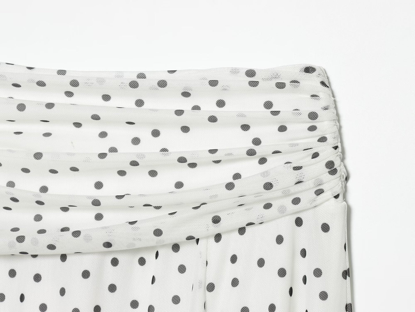 Women's pleated waist polka dot MIDI skirt