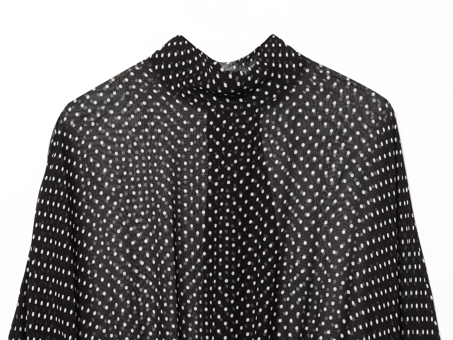 suit Women's 2 pieces bow decoration polka dot shirt+Skirts